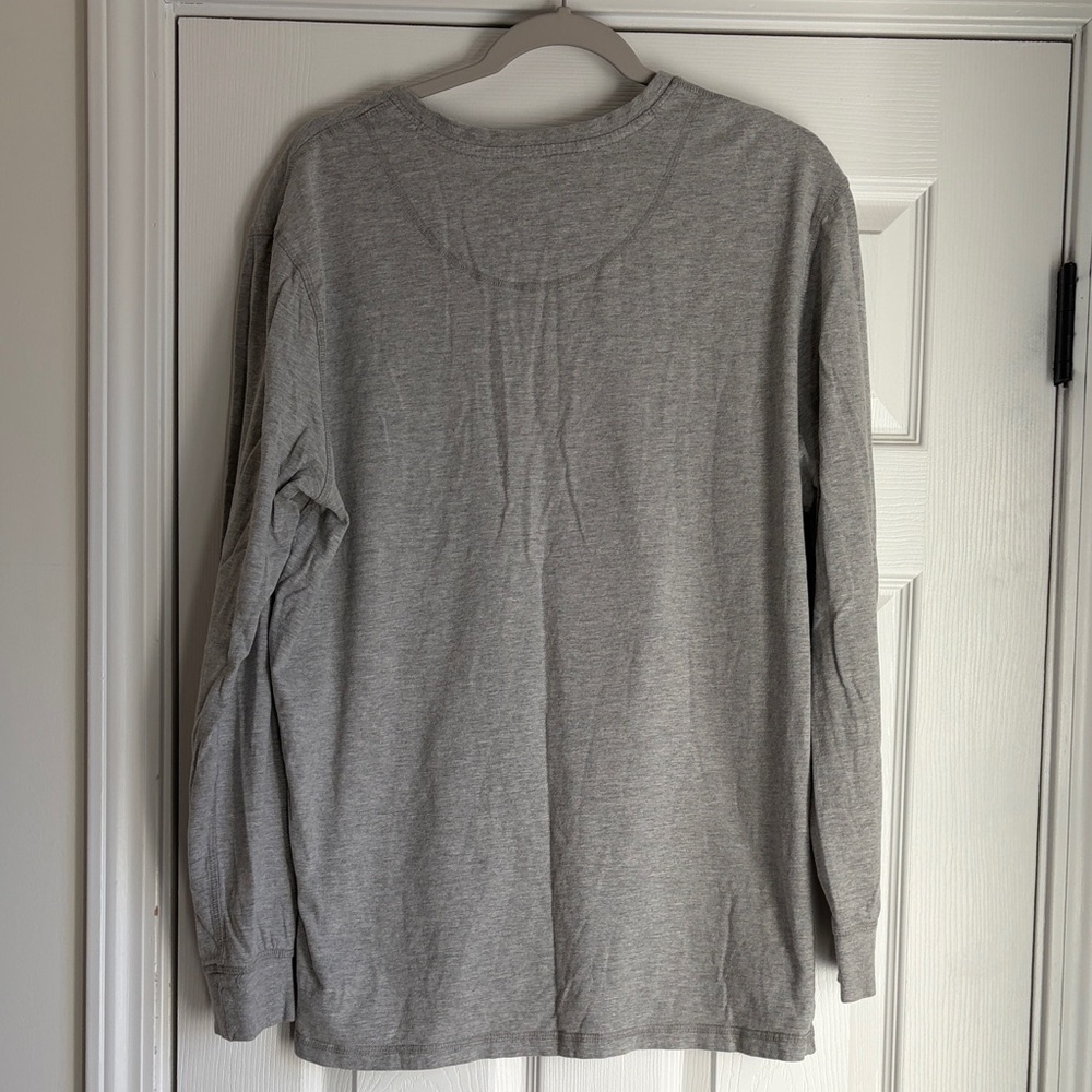 Classic Gray Long Sleeve Henley for Men - Picture 3 of 3